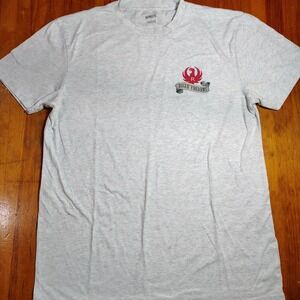 Ruger Firearms T Shirt Graphic Tee Red Logo Gray Size L